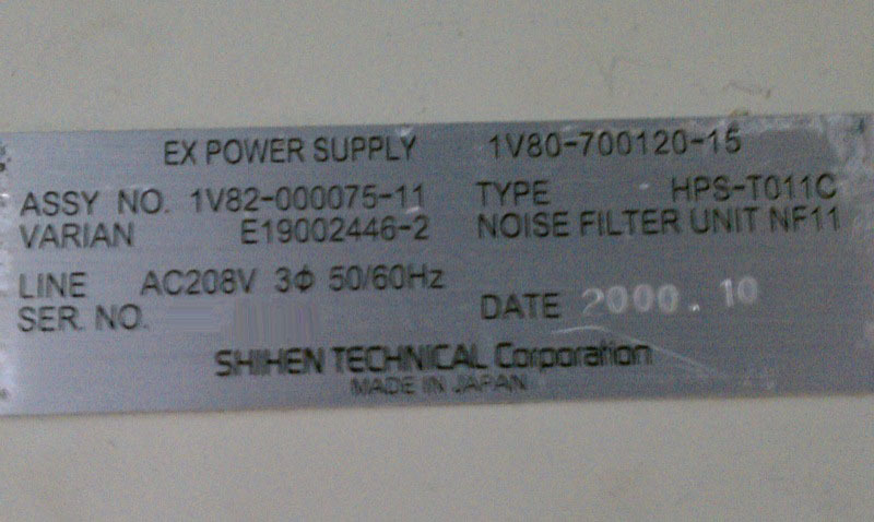 Photo Used SHIHEN TECHNICAL CORPORATION 1V80-700120-15 For Sale