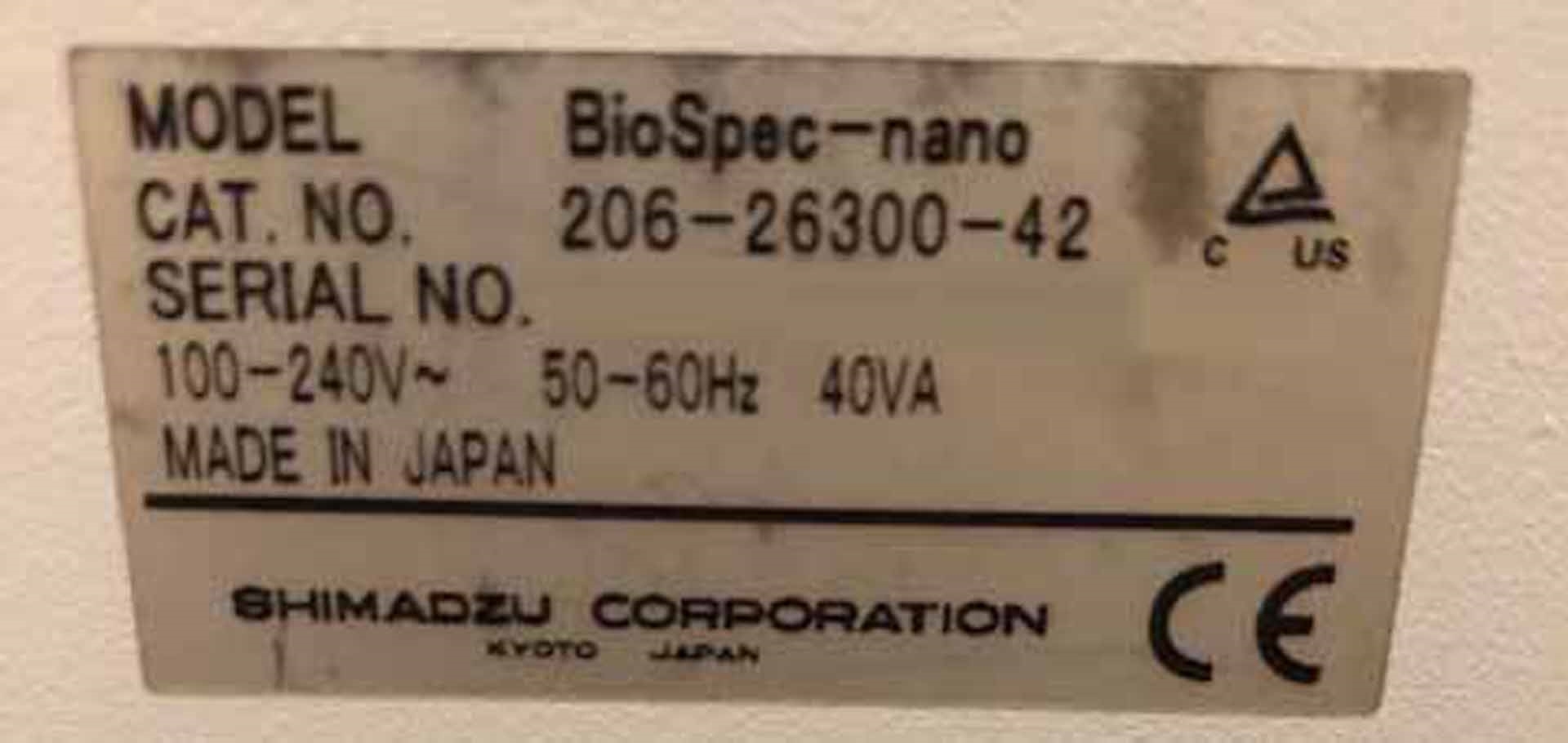 Photo Used SHIMADZU BioSpec-Nano For Sale