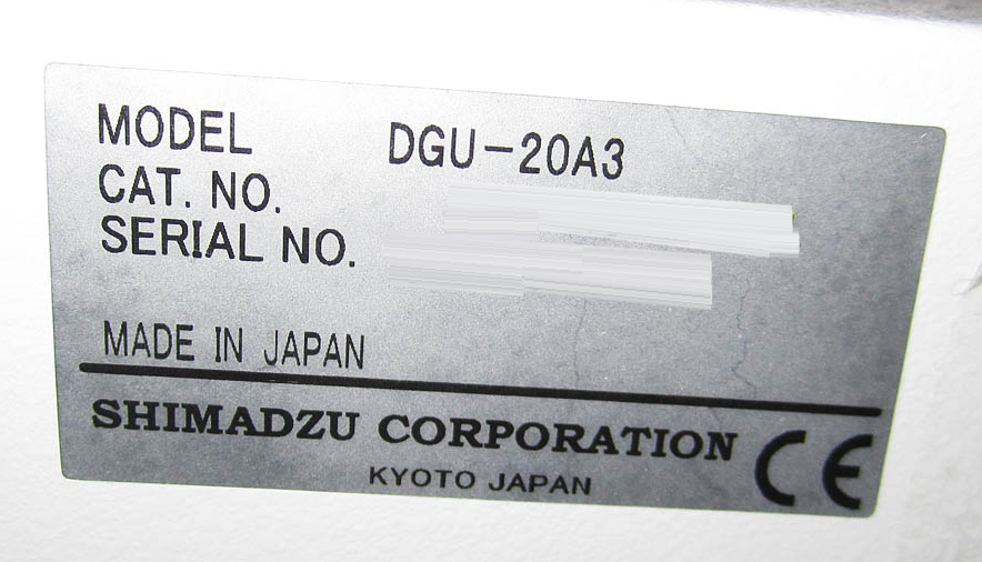 Photo Used SHIMADZU DGU-20A3 For Sale