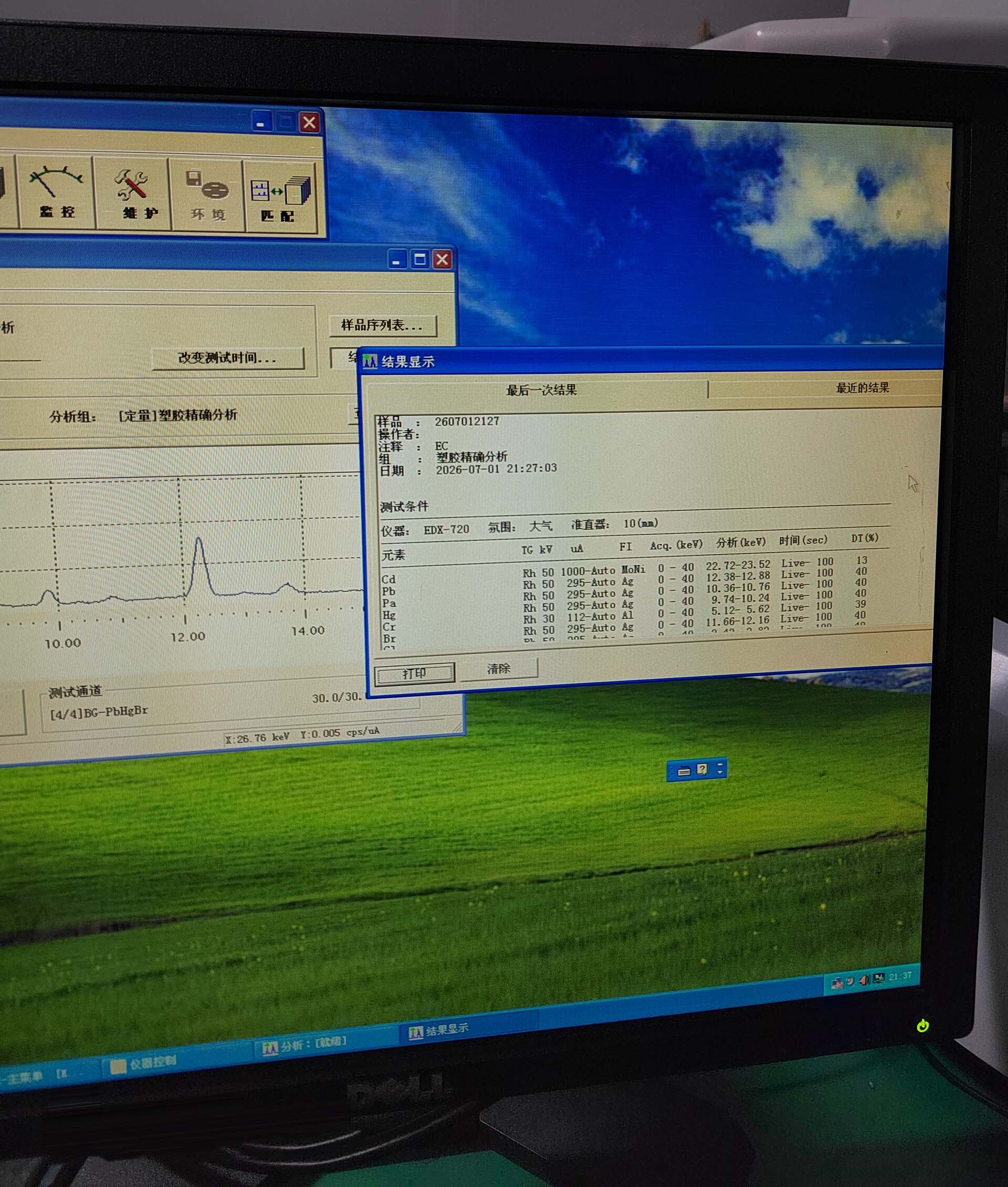 图为 已使用的 SHIMADZU EDX-720 待售
