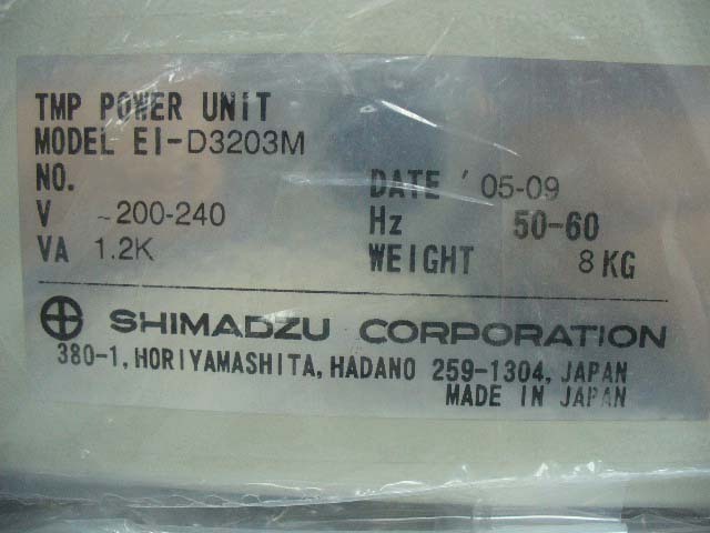 图为 已使用的 SHIMADZU EI-D3203M 待售