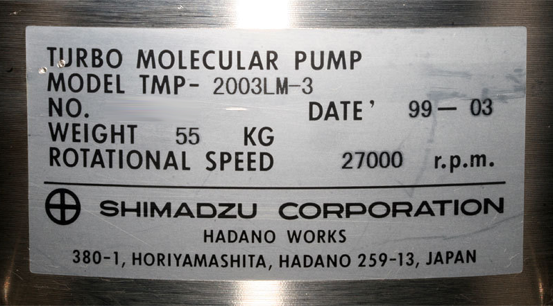 사진 사용됨 SHIMADZU TMP-2003LM-3 판매용