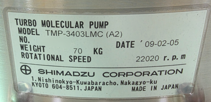 フォト（写真） 使用される SHIMADZU TMP-3403LMC (A2) 販売のために