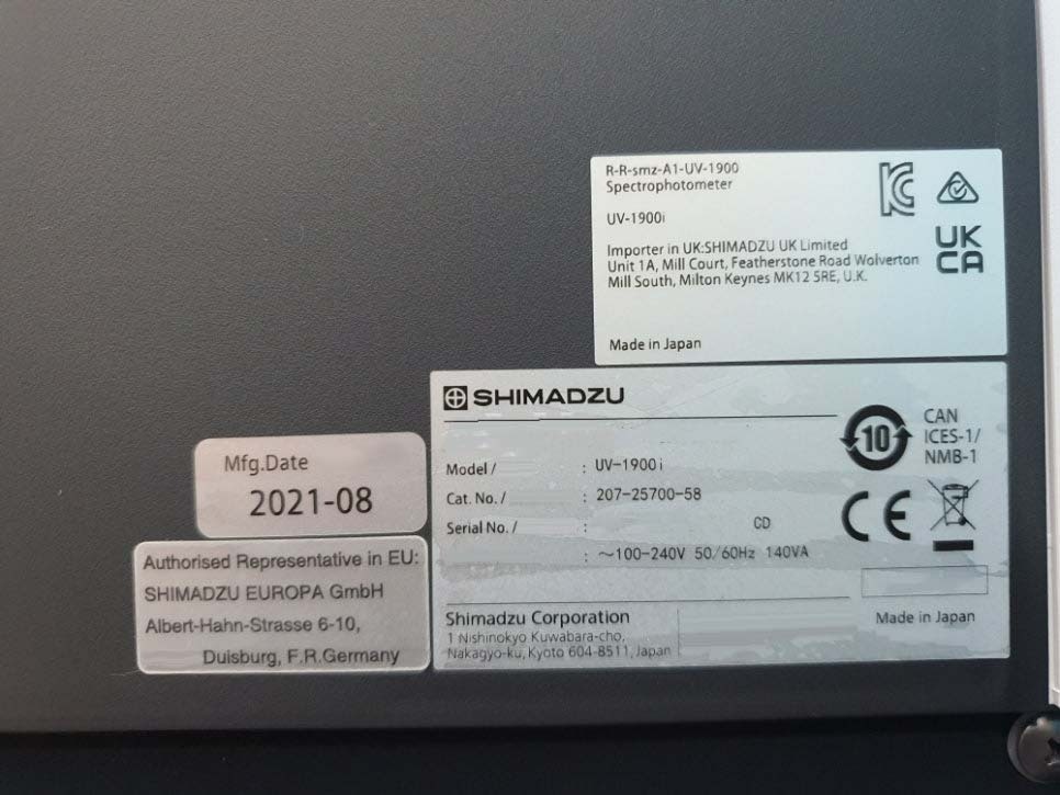 사진 사용됨 SHIMADZU UV-1900i 판매용