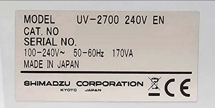 Foto Verwendet SHIMADZU UV-2700 Zum Verkauf