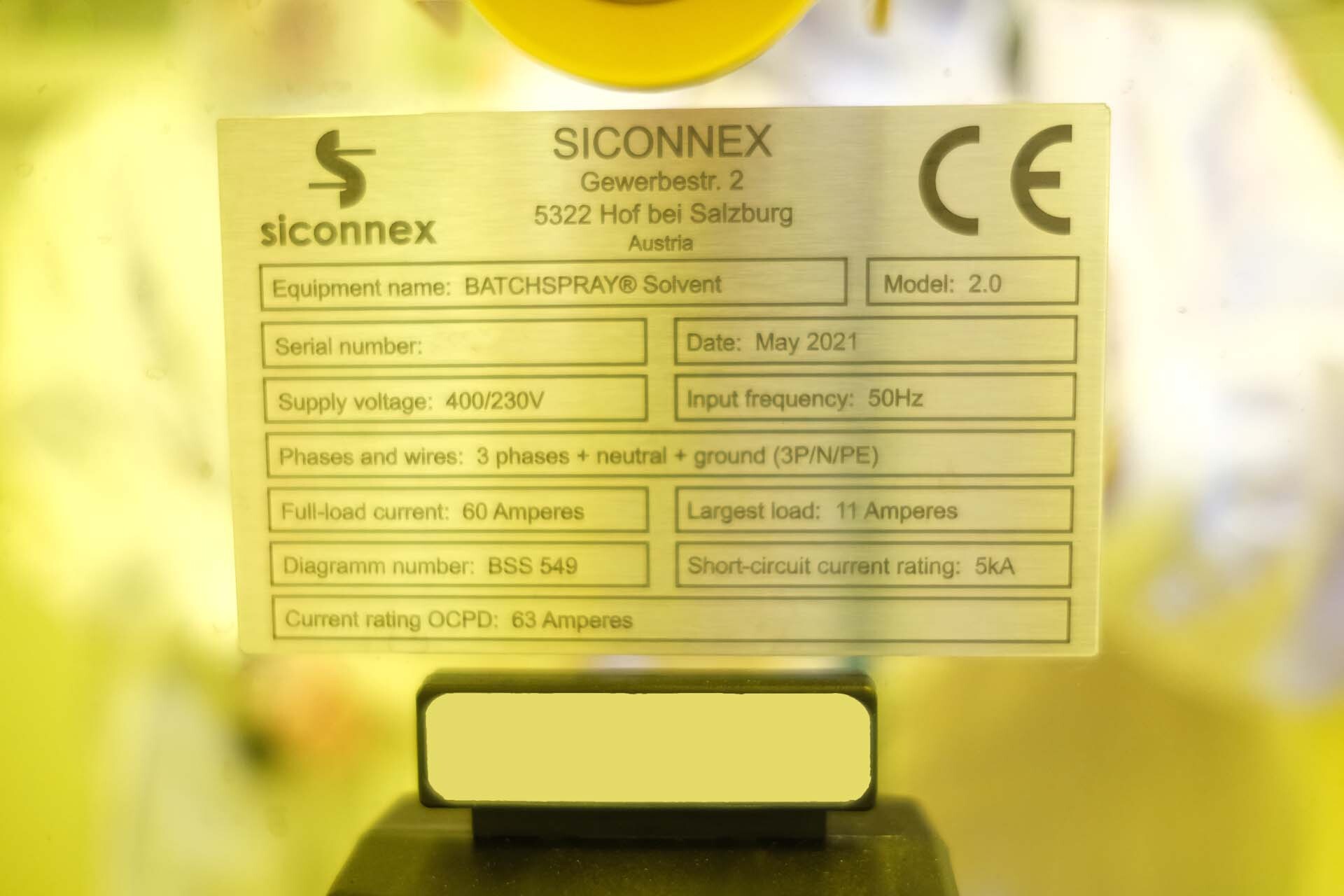 Photo Used SICONNEX Batchspray For Sale