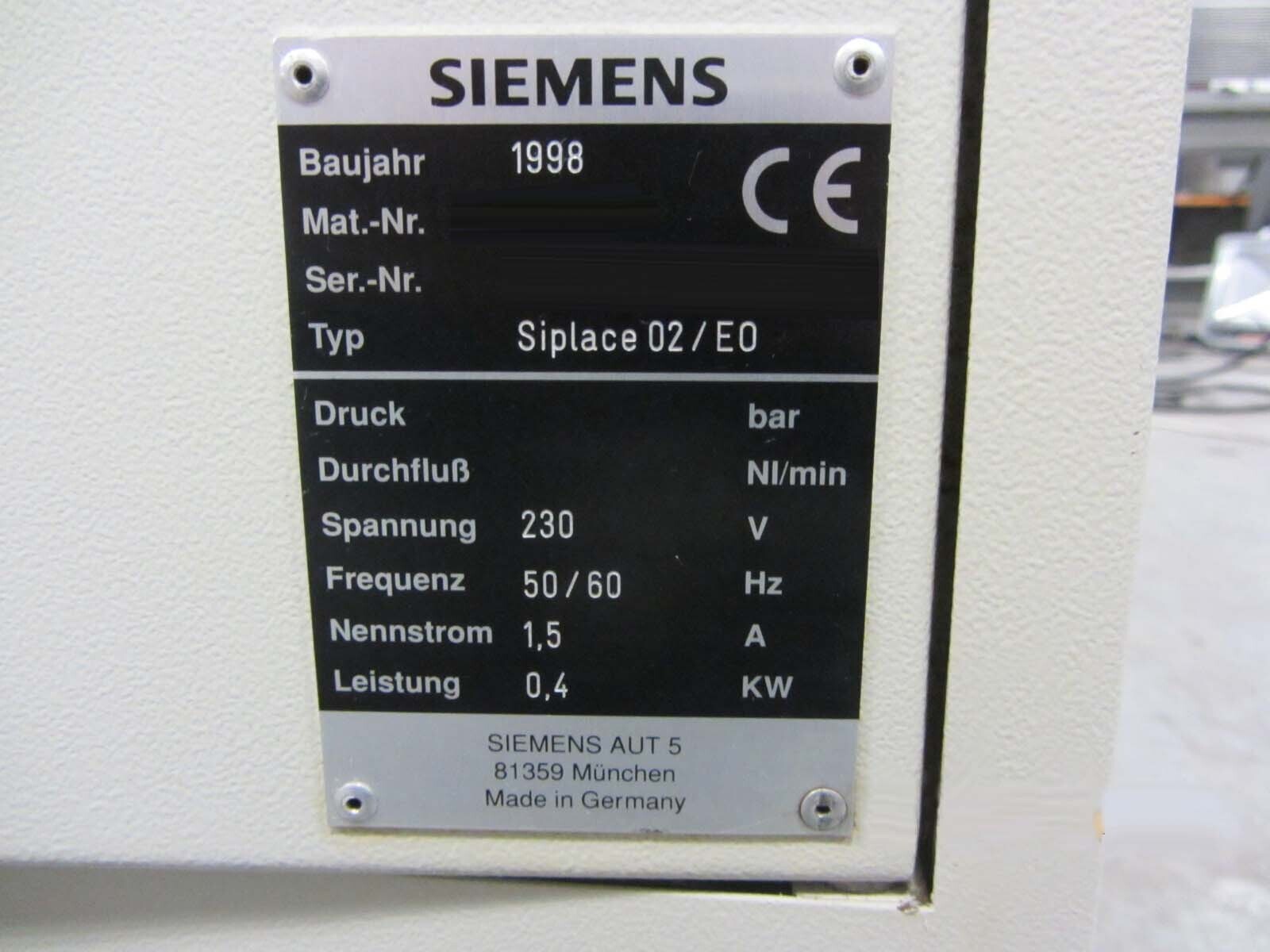 Foto Verwendet SIEMENS Siplace 02 / E0 Zum Verkauf