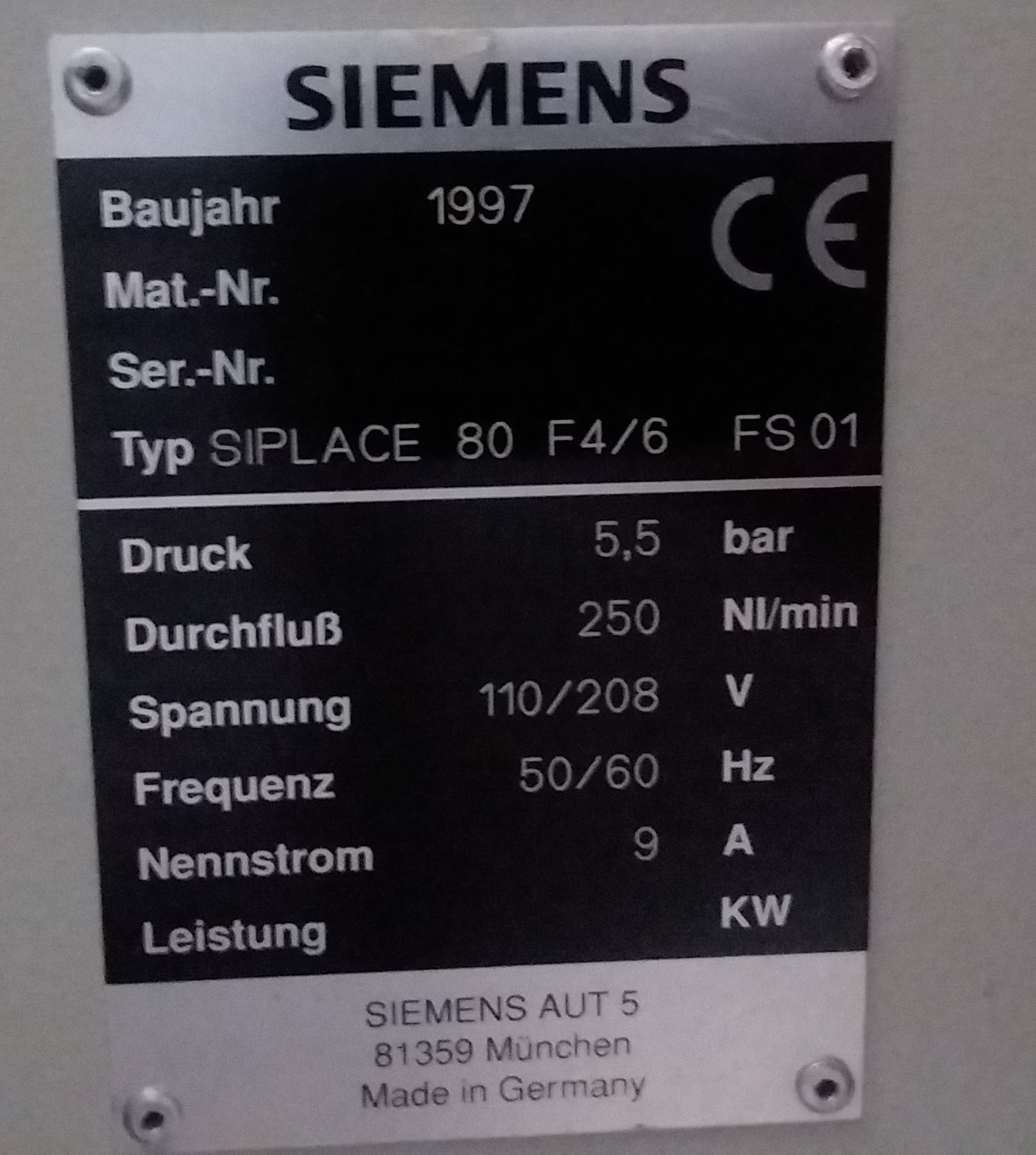 Photo Used SIEMENS Siplace 80 F4/6 For Sale