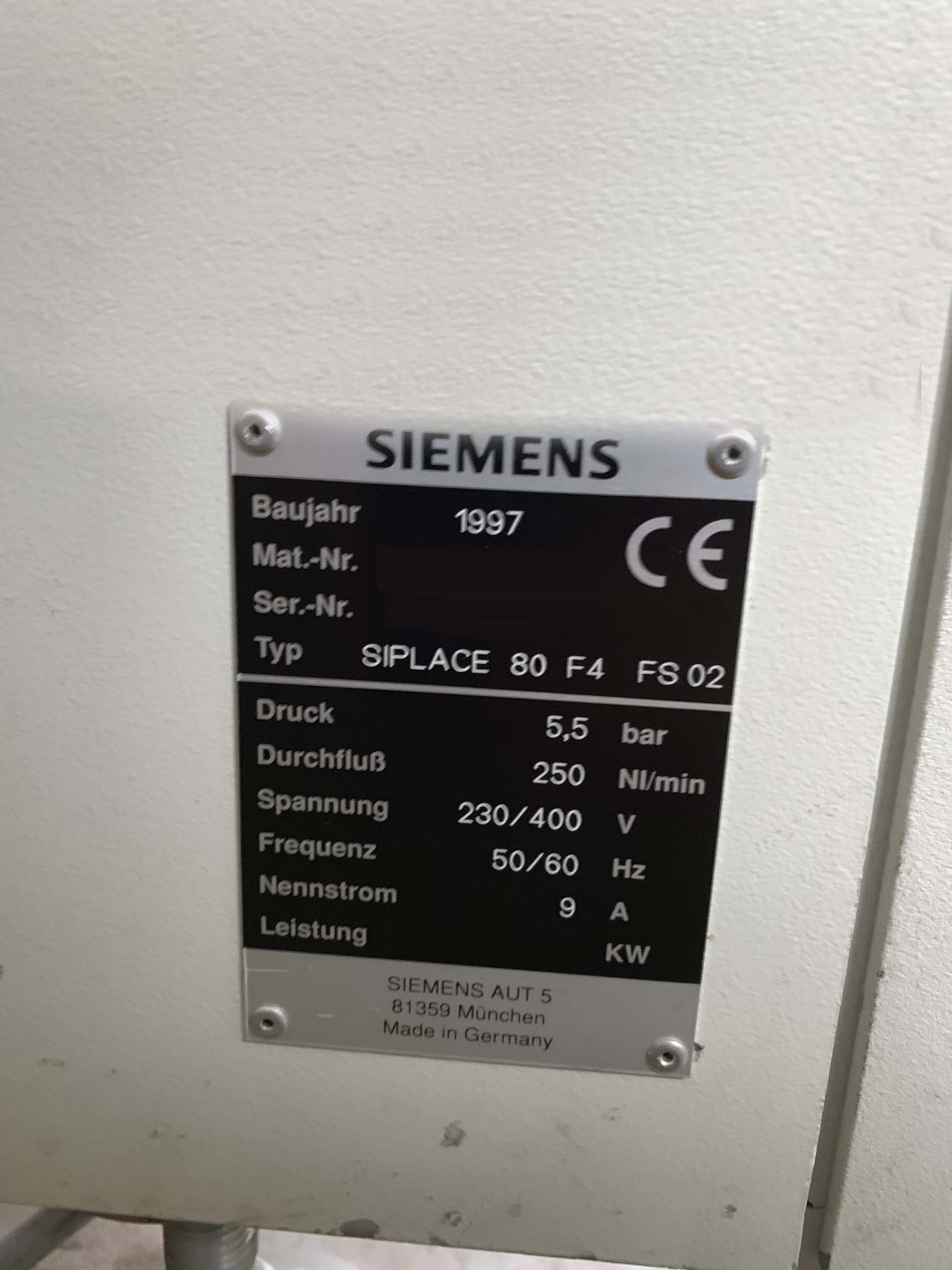 사진 사용됨 SIEMENS Siplace 80 F4 FS02 판매용