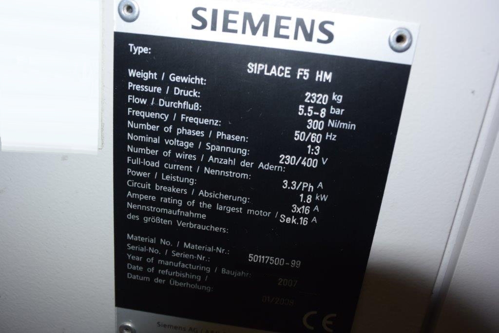사진 사용됨 SIEMENS Siplace 80 F5 HM 판매용
