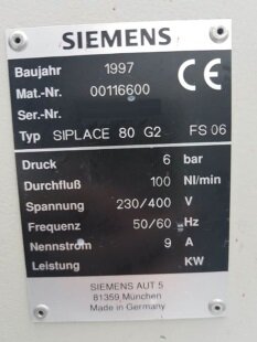 SIEMENS Siplace 80 G2 #9240588