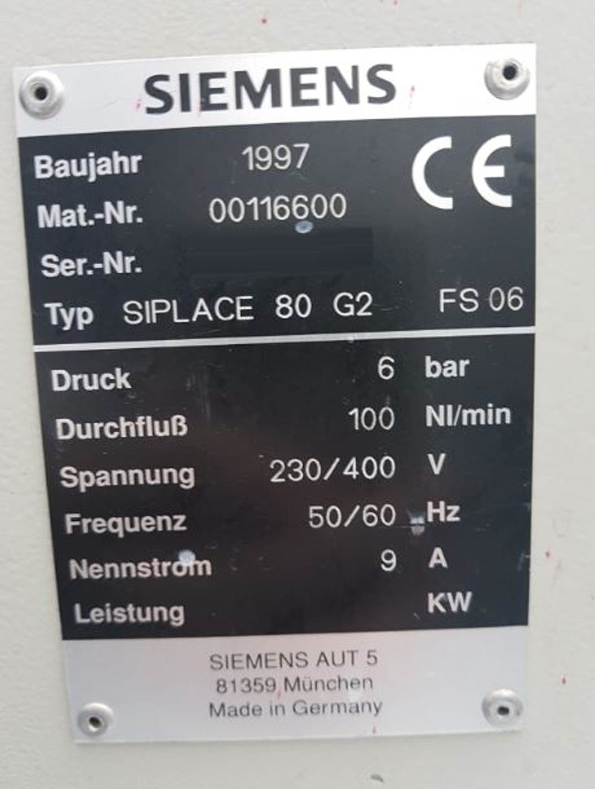 Photo Used SIEMENS Siplace 80 G2 For Sale