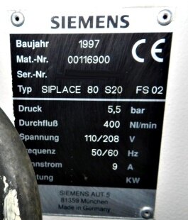 SIEMENS Siplace 80 S20 #190970