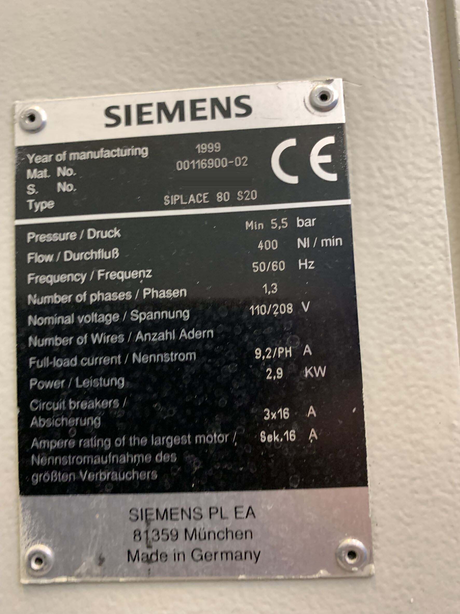 图为 已使用的 SIEMENS Siplace 80 S20 待售