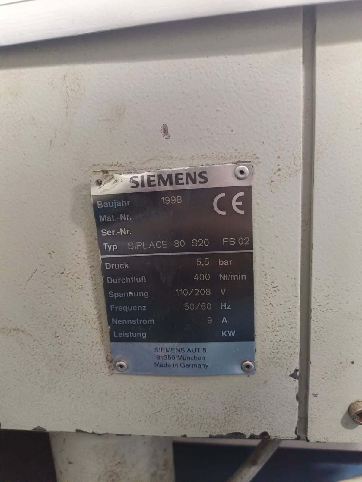 Photo Used SIEMENS Siplace 80 S20 For Sale