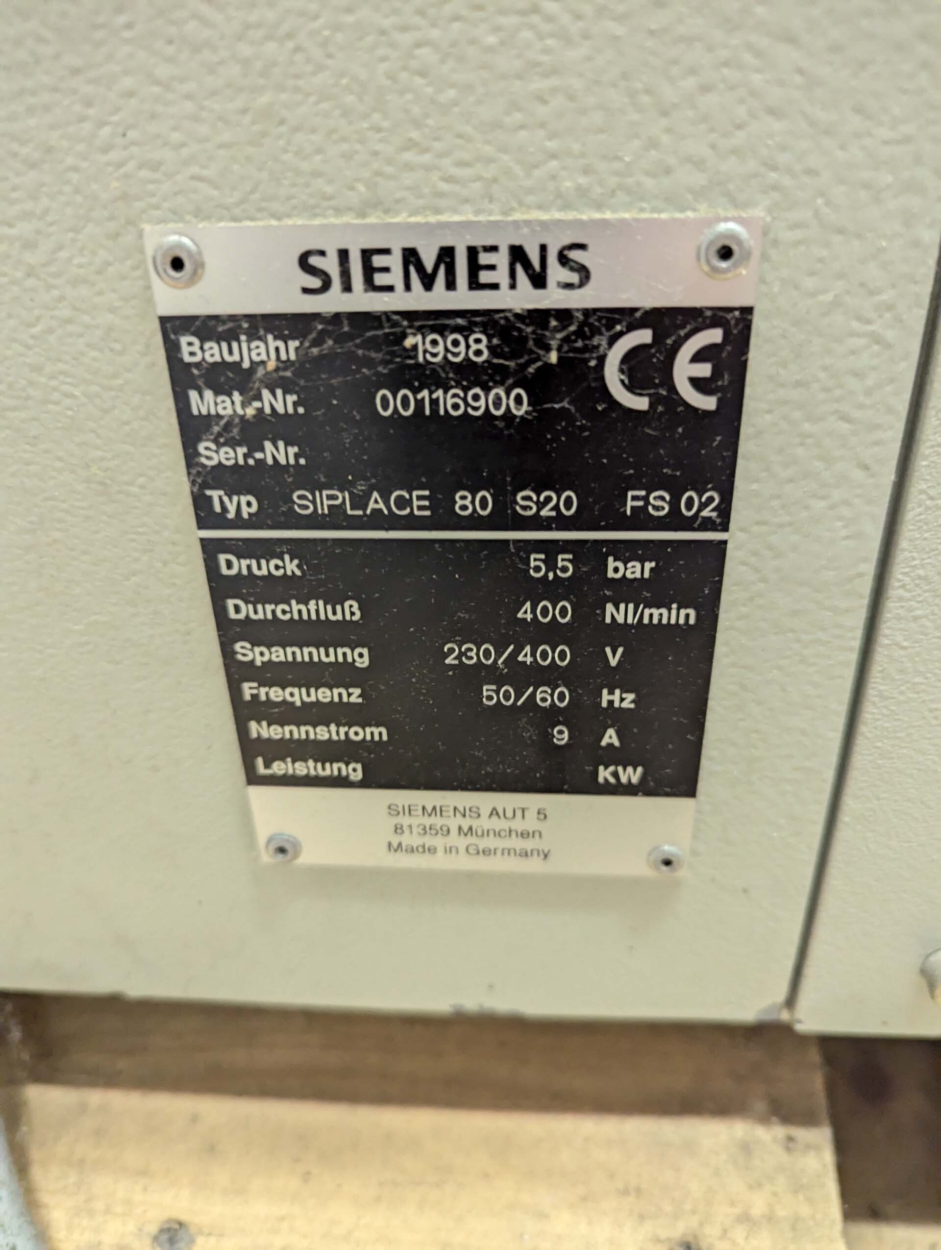 圖為 已使用的 SIEMENS Siplace 80 S20 待售