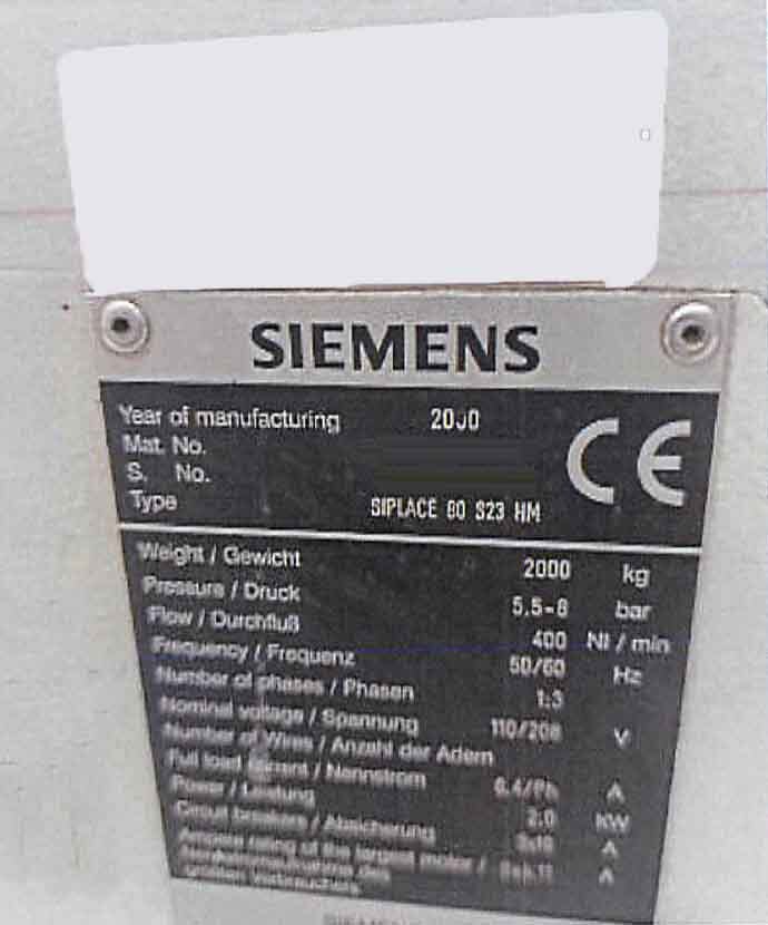 사진 사용됨 SIEMENS Siplace 80 S23 HM 판매용