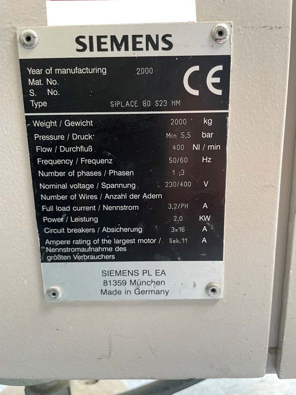 图为 已使用的 SIEMENS Siplace 80 S23 HM 待售