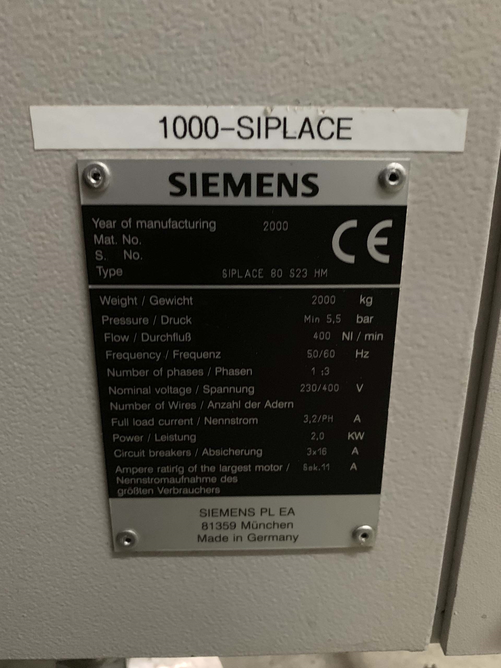 Photo Used SIEMENS Siplace 80 S23 For Sale