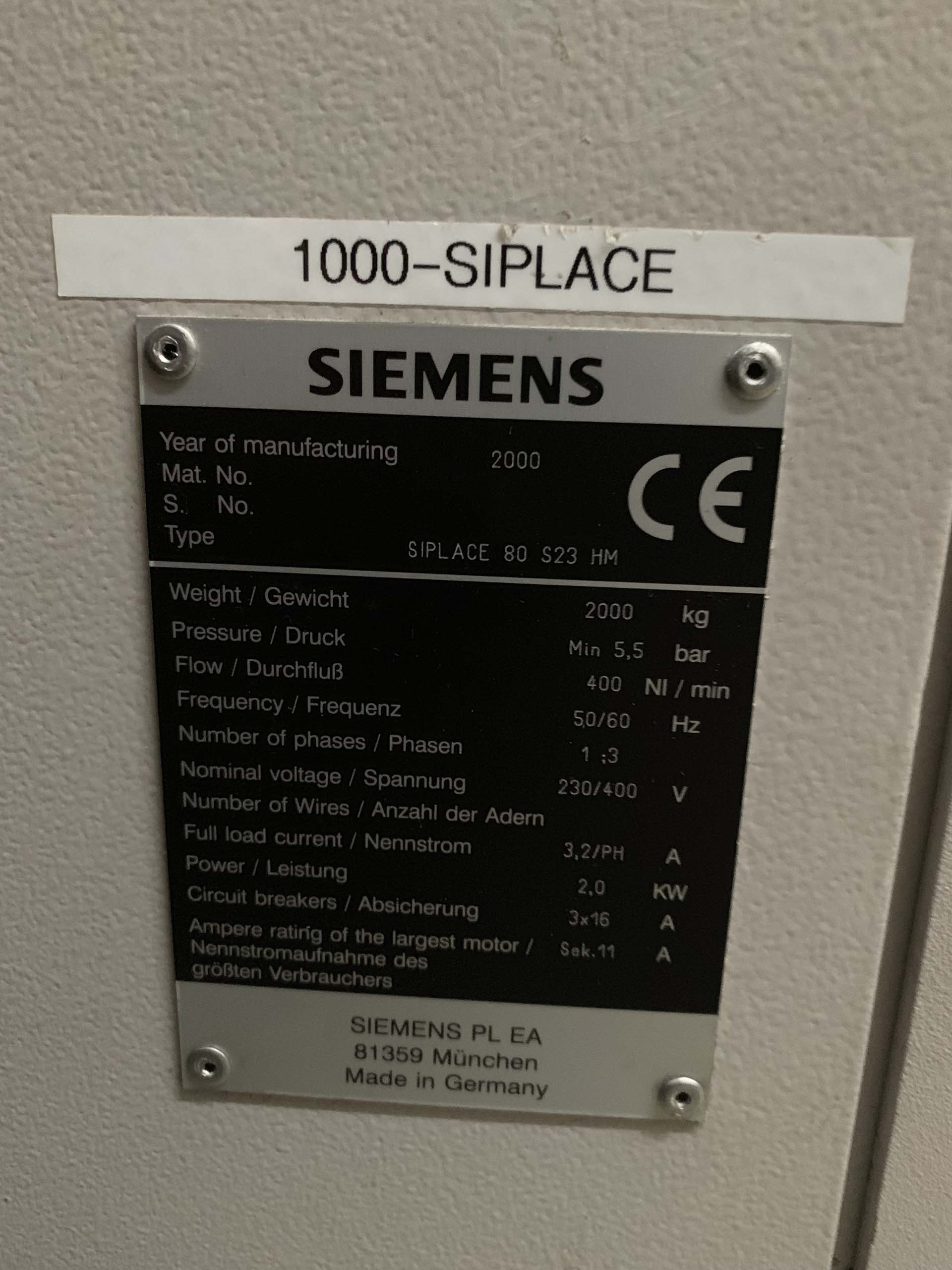 Photo Used SIEMENS Siplace 80 S23 For Sale