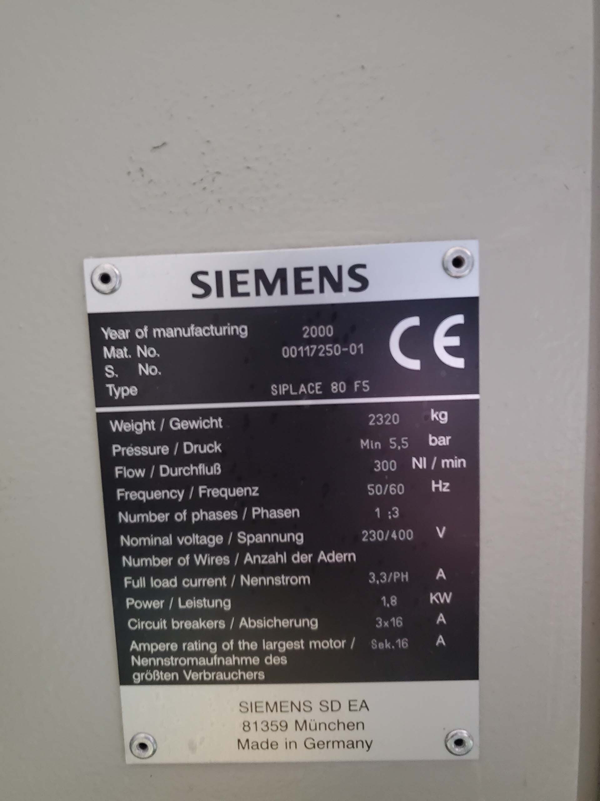 图为 已使用的 SIEMENS Siplace 80 F5 待售