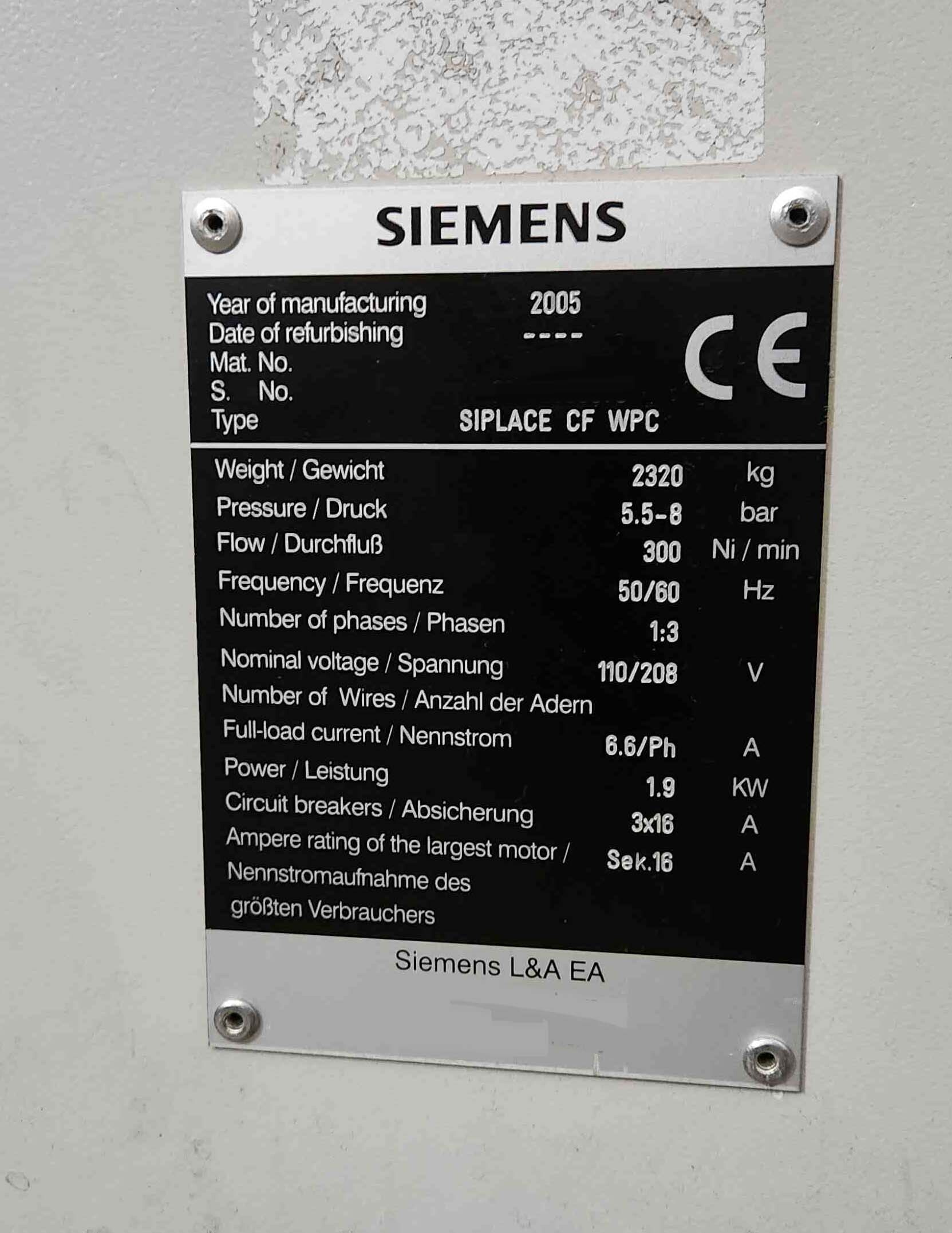 사진 사용됨 SIEMENS Siplace CF 판매용