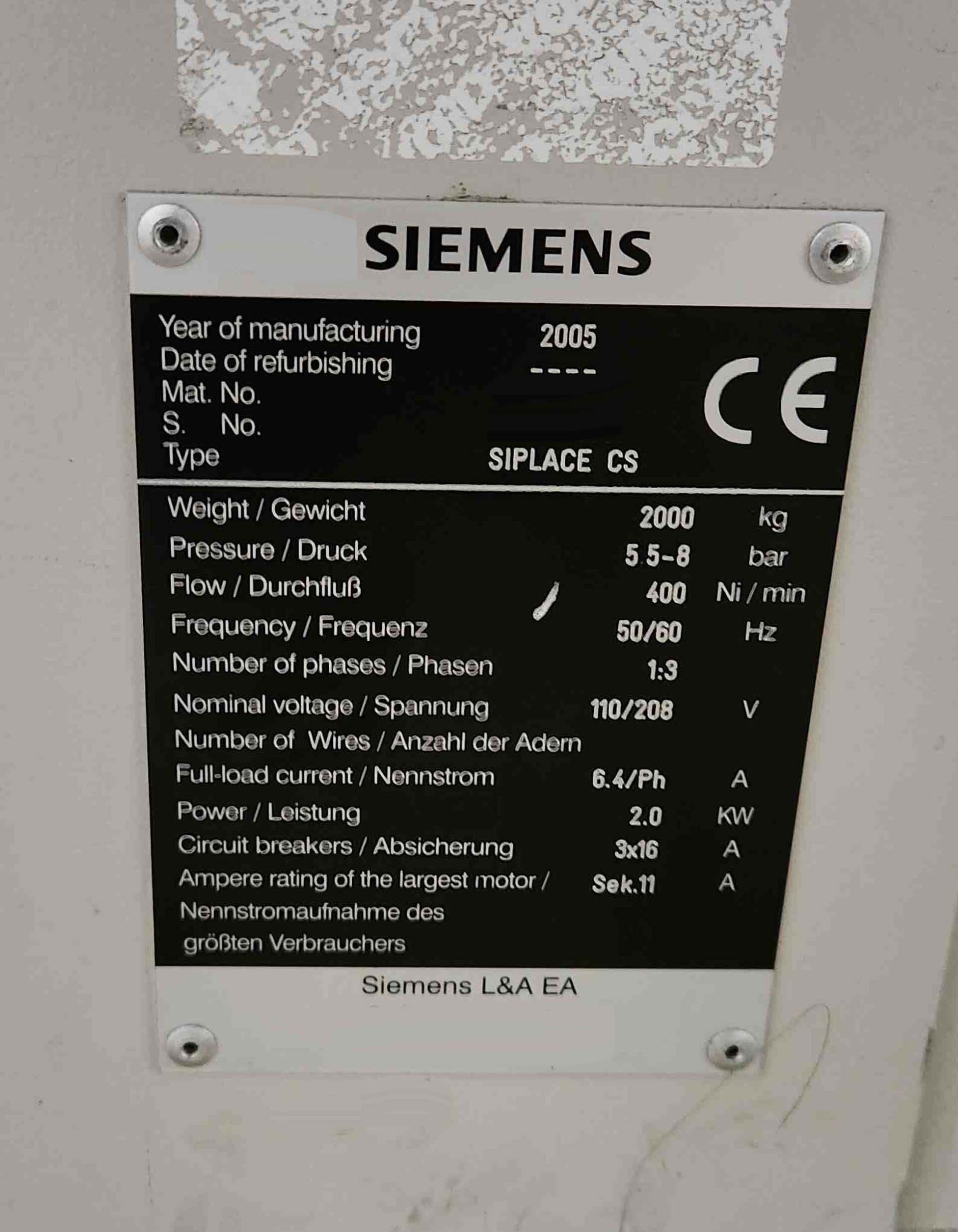 Photo Used SIEMENS Siplace CS For Sale