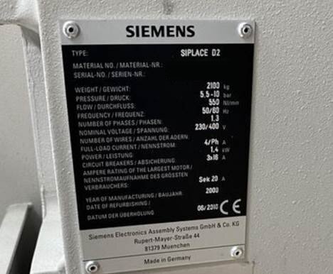 Foto Verwendet SIEMENS Siplace D2 Zum Verkauf