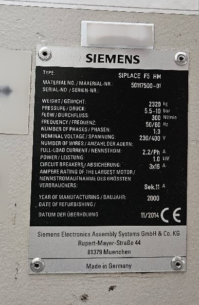 Photo Utilisé SIEMENS Siplace F5 HM À vendre