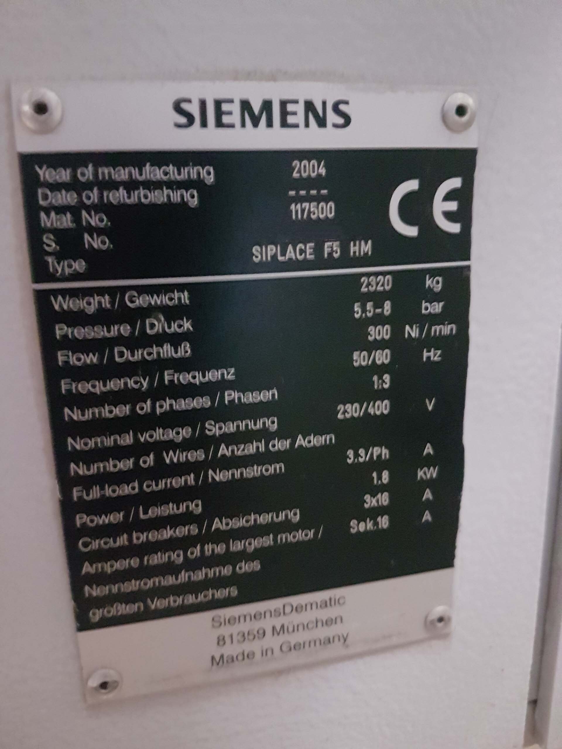 Photo Used SIEMENS Siplace F5 HM For Sale