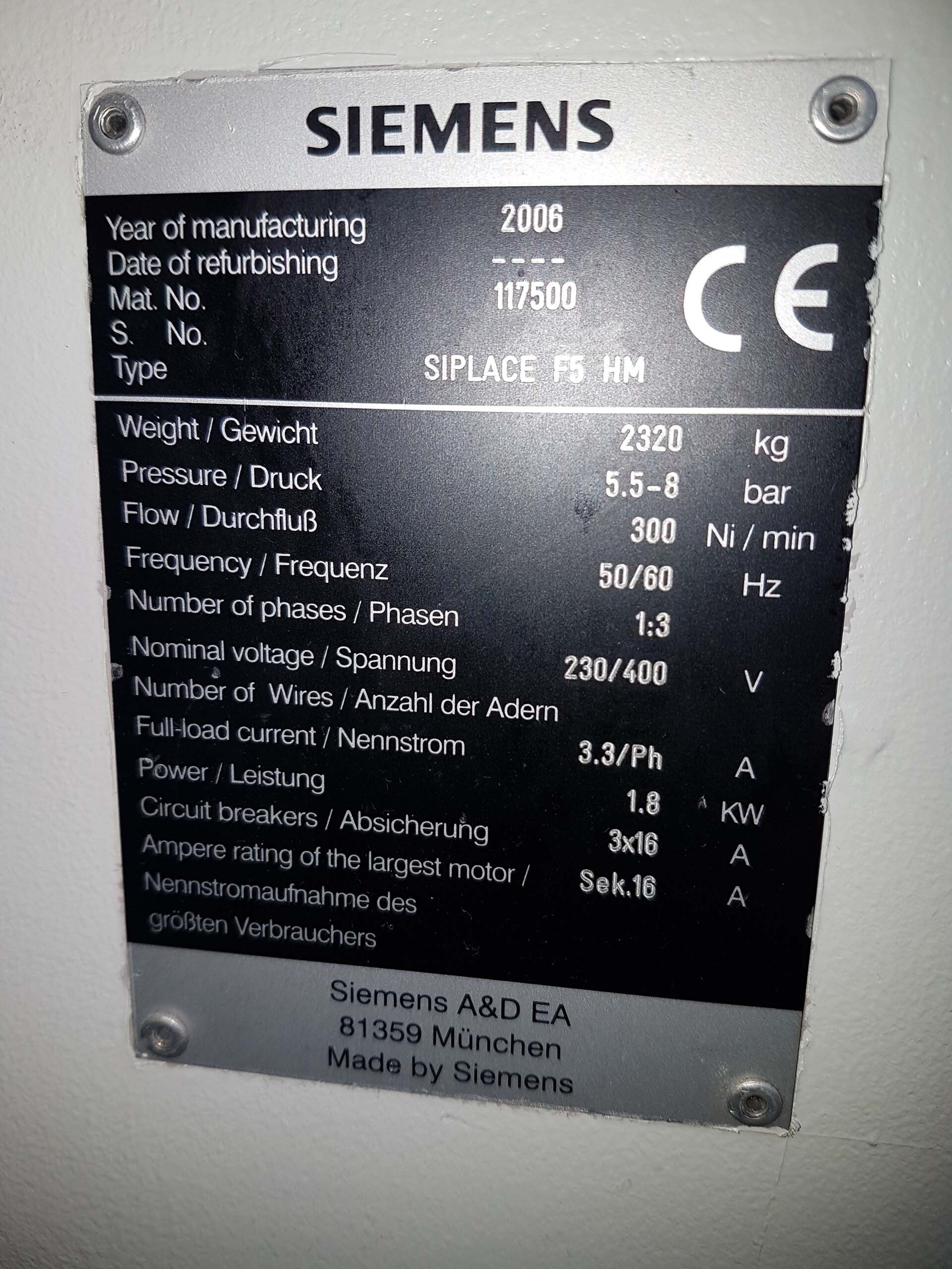 Photo Used SIEMENS Siplace F5 HM For Sale