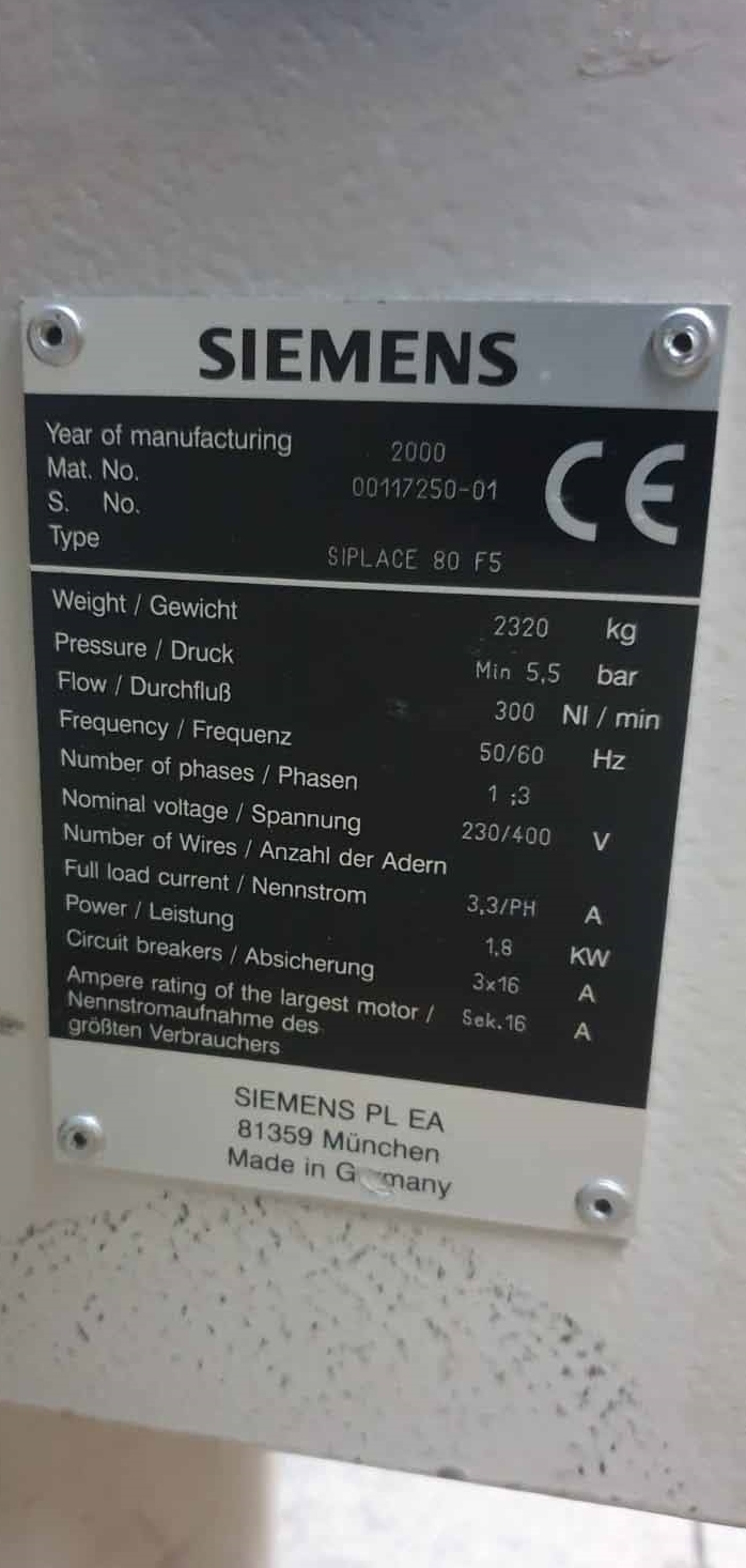 Photo Used SIEMENS Siplace 80 F5 For Sale