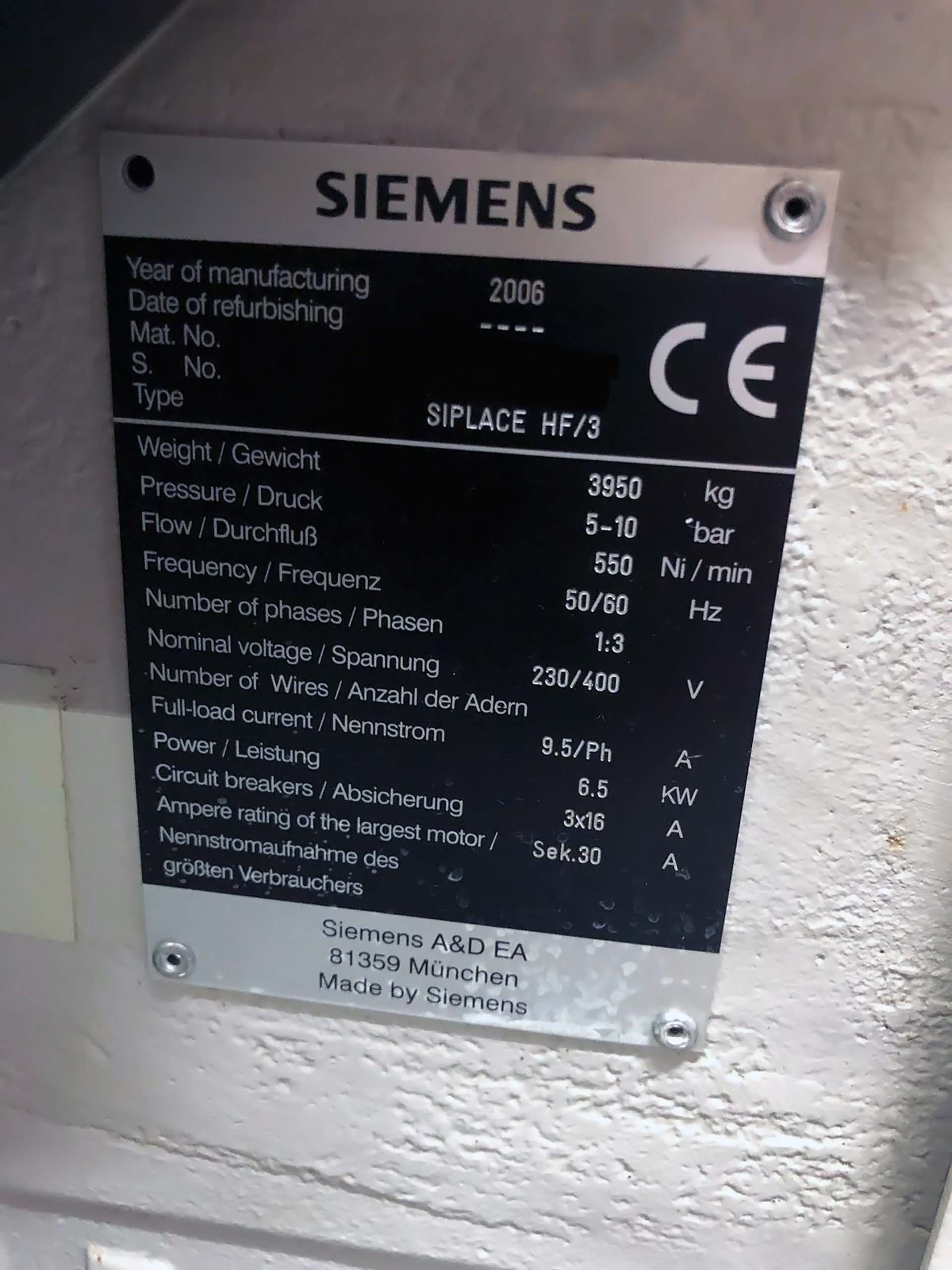 Photo Used SIEMENS Siplace HF3 For Sale