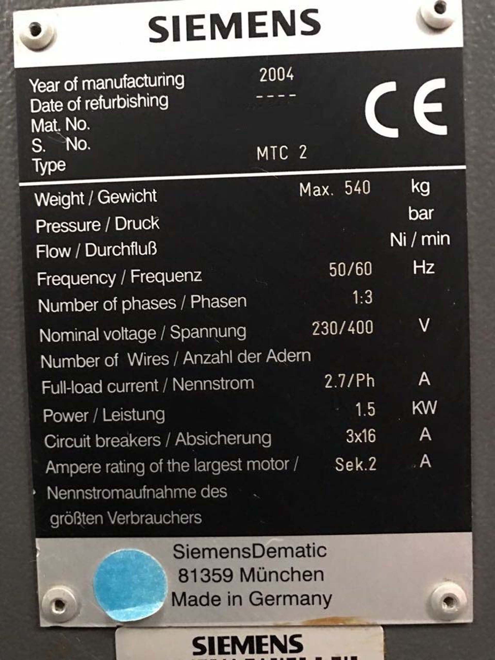 사진 사용됨 SIEMENS Siplace MTC 2 판매용