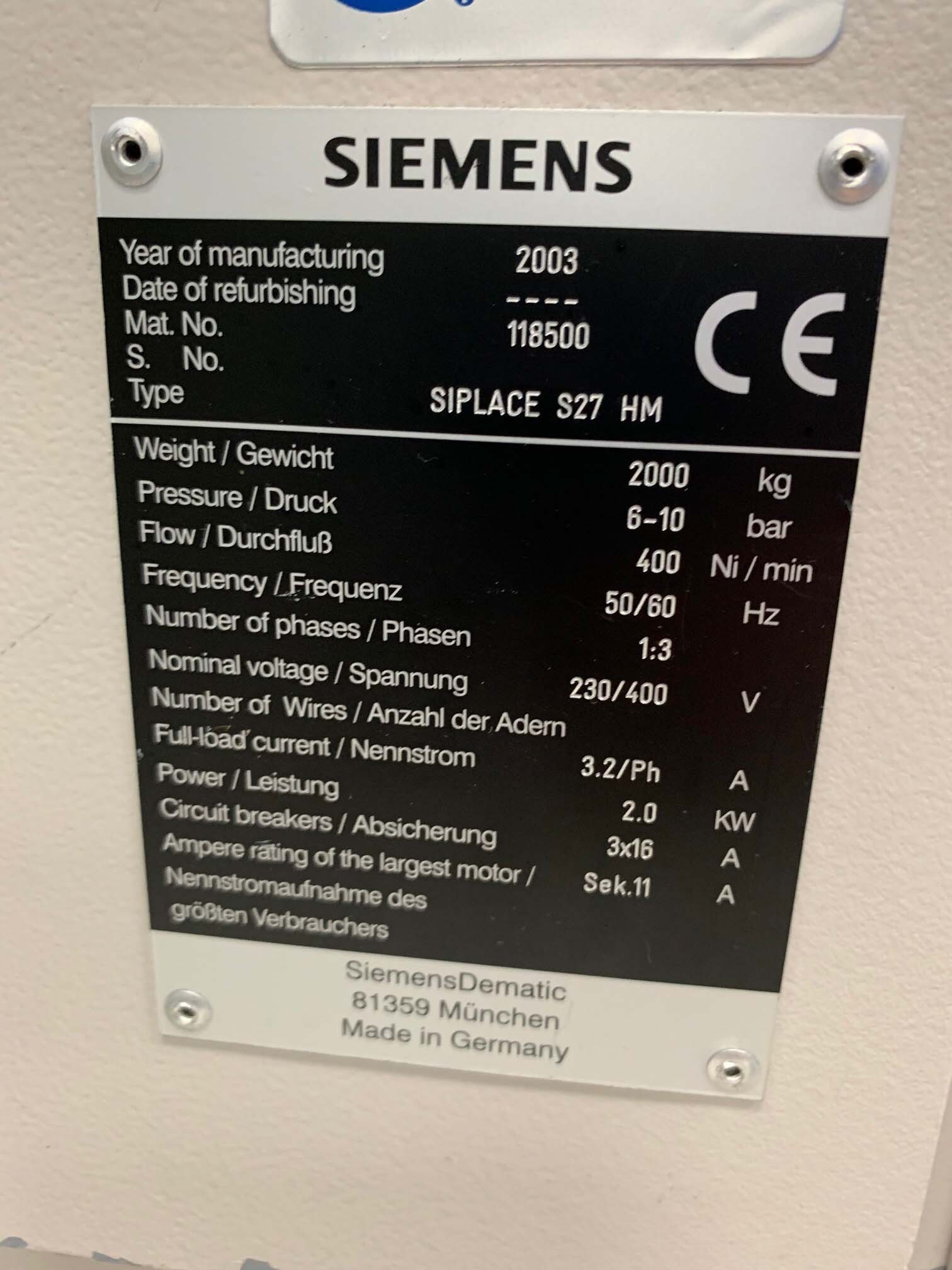 Foto Verwendet SIEMENS Siplace S27 HM Zum Verkauf