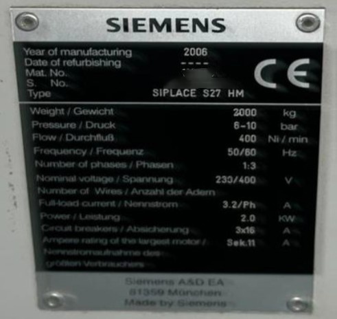 Foto Verwendet ASM / SIEMENS Siplace S27 HM Zum Verkauf