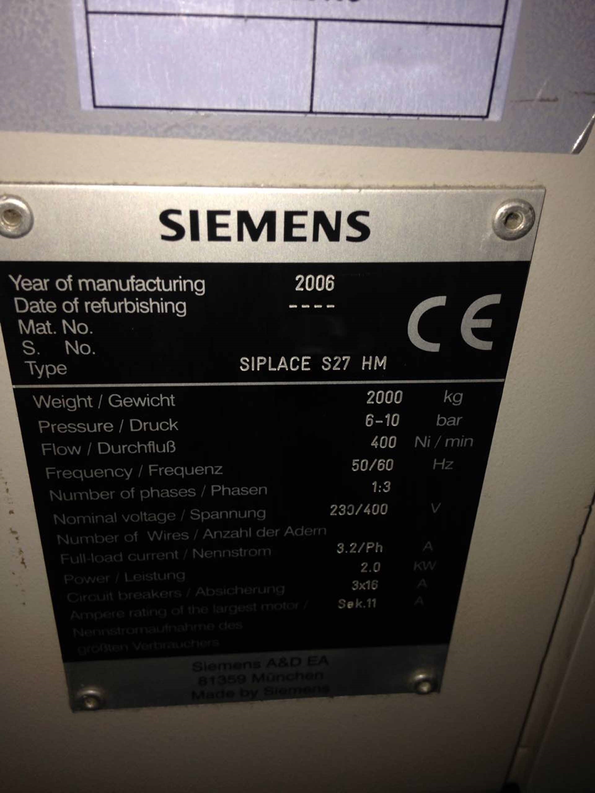 Photo Used SIEMENS Siplace S27 HM For Sale