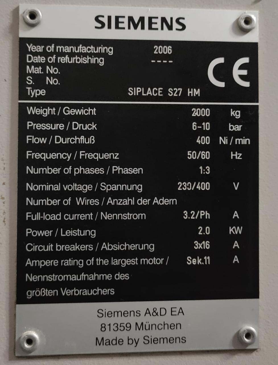 Foto Verwendet ASM / SIEMENS Siplace S27 HM Zum Verkauf