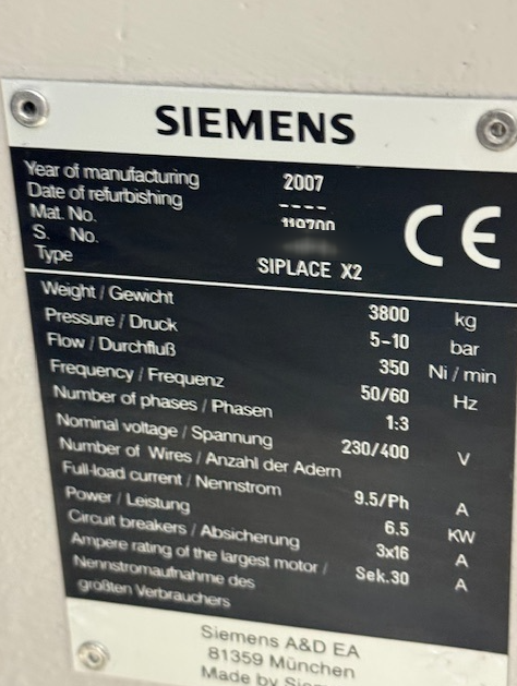 Photo Used SIEMENS Siplace X2 For Sale