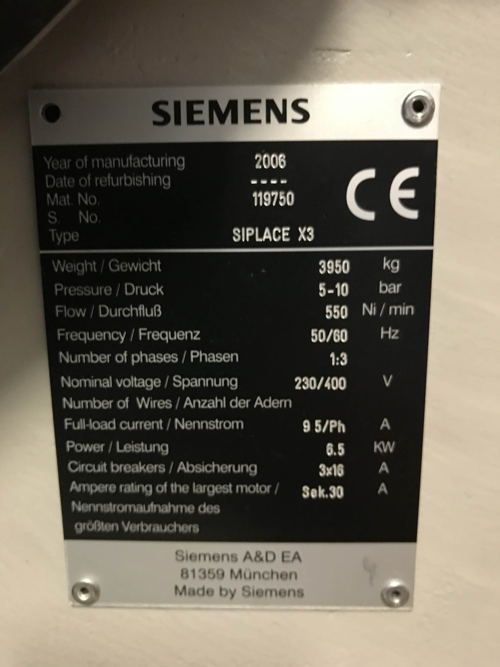 사진 사용됨 SIEMENS Siplace X3 판매용