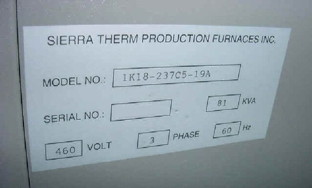 Photo Used SIERRA THERM 1K18-237CS-19A For Sale