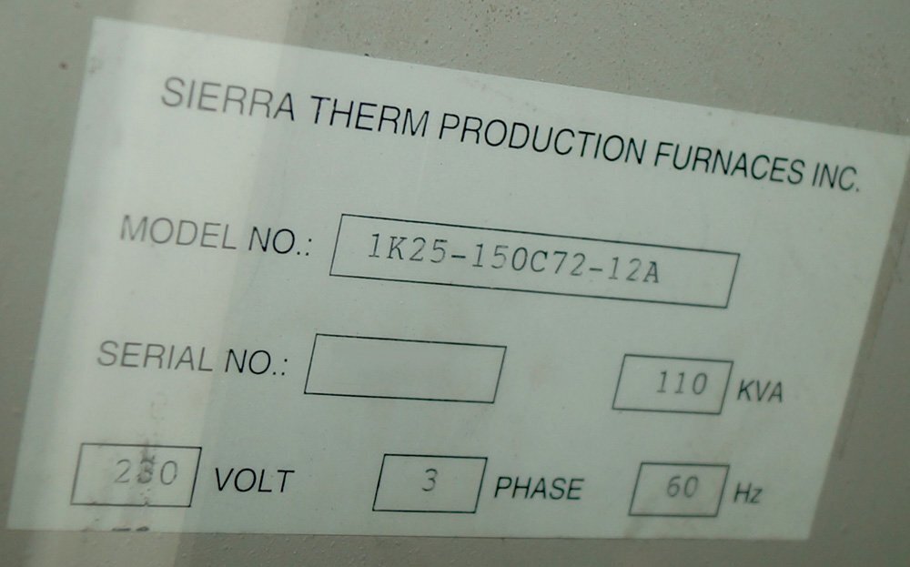 Photo Used SIERRA THERM 1K25-150C72-12A For Sale