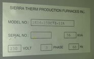 Photo Used SIERRA THERM 1K14-150C72-12A For Sale