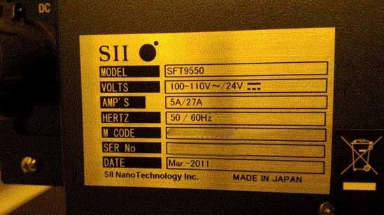 圖為 已使用的 SII NANOTECHNOLOGY / SEIKO SFT-9550 待售