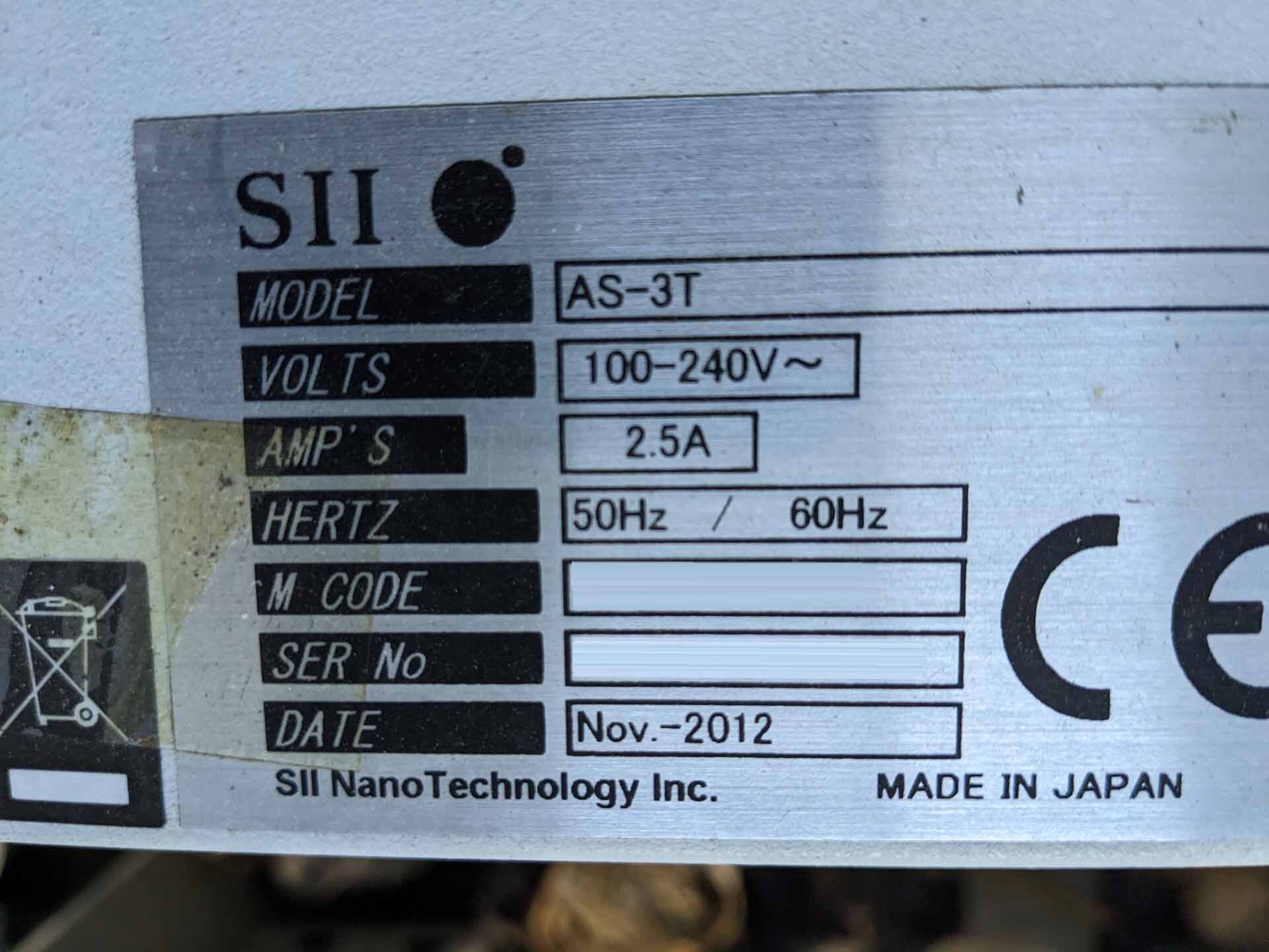 Photo Used SII NANOTECHNOLOGY AS-3T For Sale