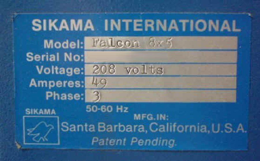 Photo Used SIKAMA Falcon 8X5 For Sale