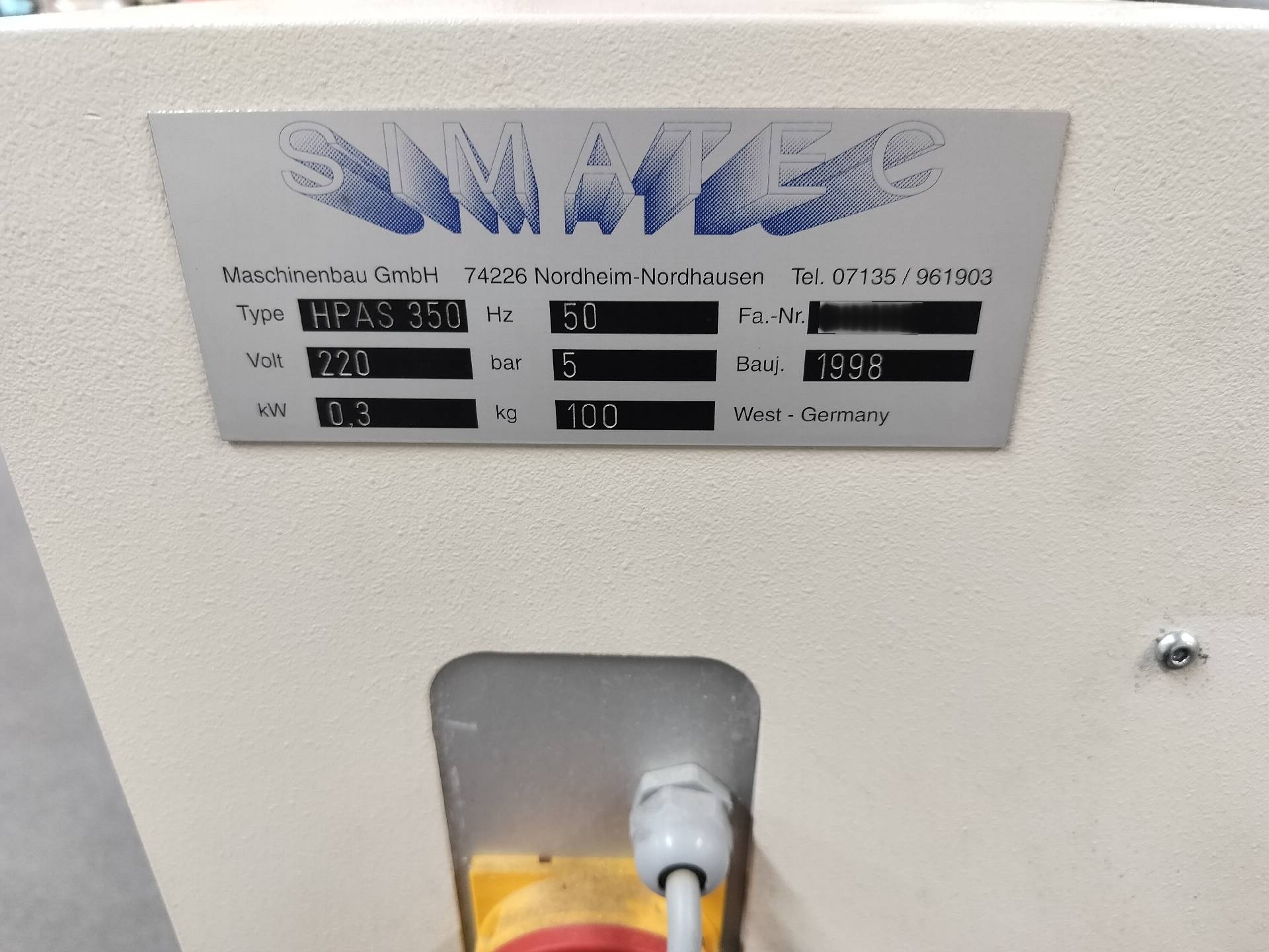 图为 已使用的 SIMATEC HPAS 350 待售