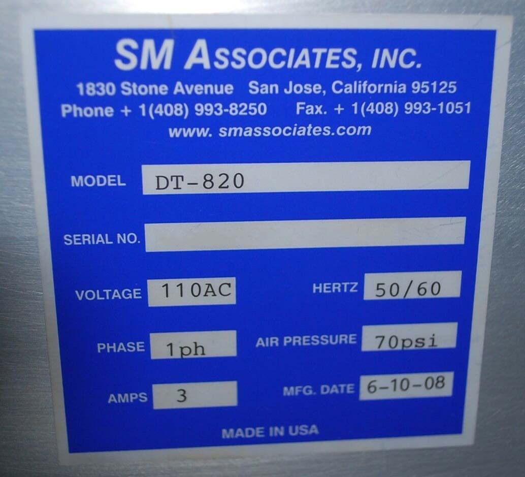Photo Used SM ASSOCIATES DT 810 For Sale