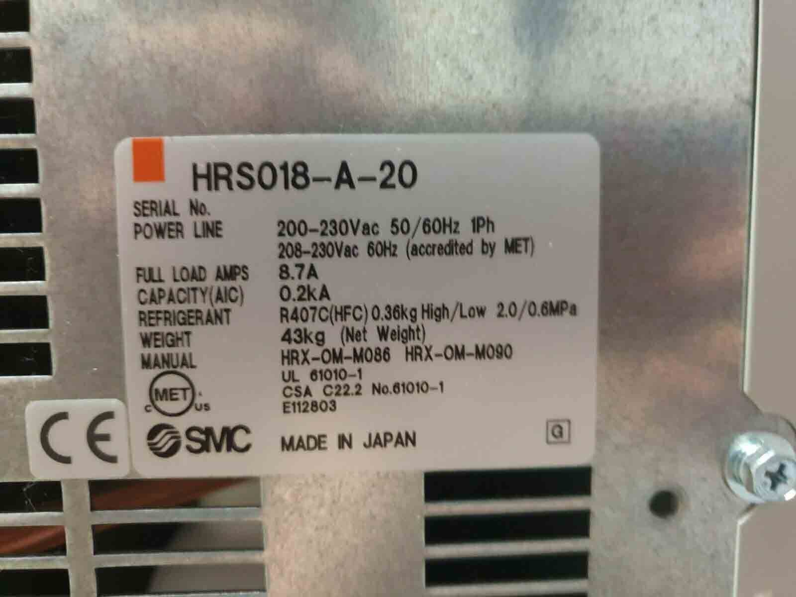 圖為 已使用的 SMC HRS018-A-20 待售