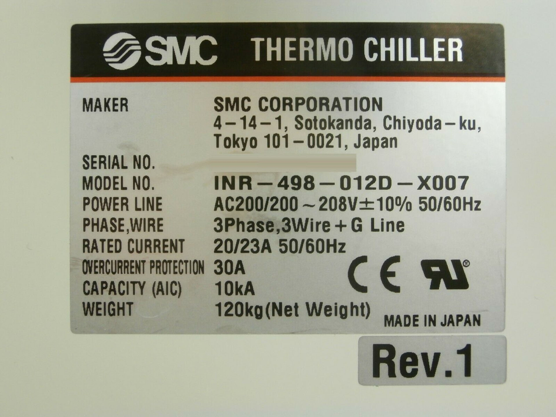 图为 已使用的 SMC INR-498-012D-X007 待售